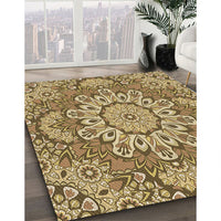 Patterned Yellow Orange Rug, pat3190brn