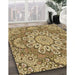 Patterned Yellow Orange Rug in Family Room, pat3190brn