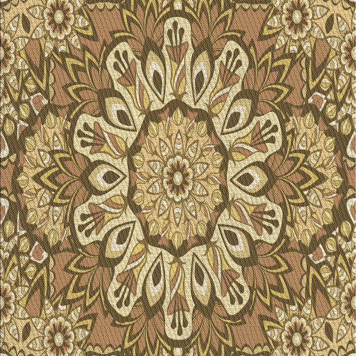 Machine Washable Transitional Yellow Orange Rug, wshpat3190brn