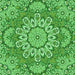 Round Patterned Green Rug, pat3190grn