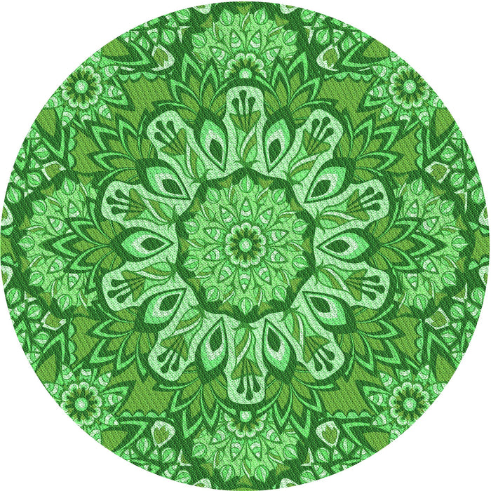 Square Machine Washable Transitional Green Rug in a Living Room, wshpat3190grn