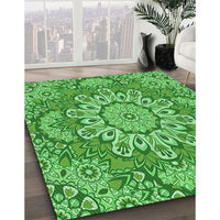 Patterned Green Rug, pat3190grn