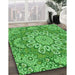 Patterned Green Rug in Family Room, pat3190grn