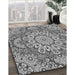 Patterned Cloud Gray Rug in Family Room, pat3190gry