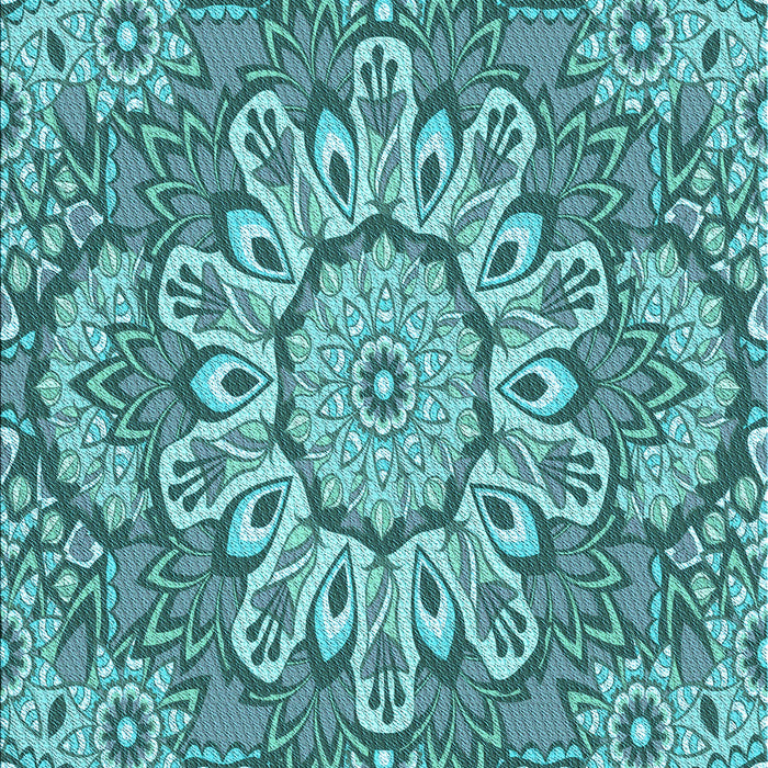 Patterned Teal Green Rug, pat3190lblu