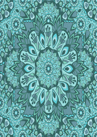 Machine Washable Transitional Teal Green Rug, wshpat3190lblu