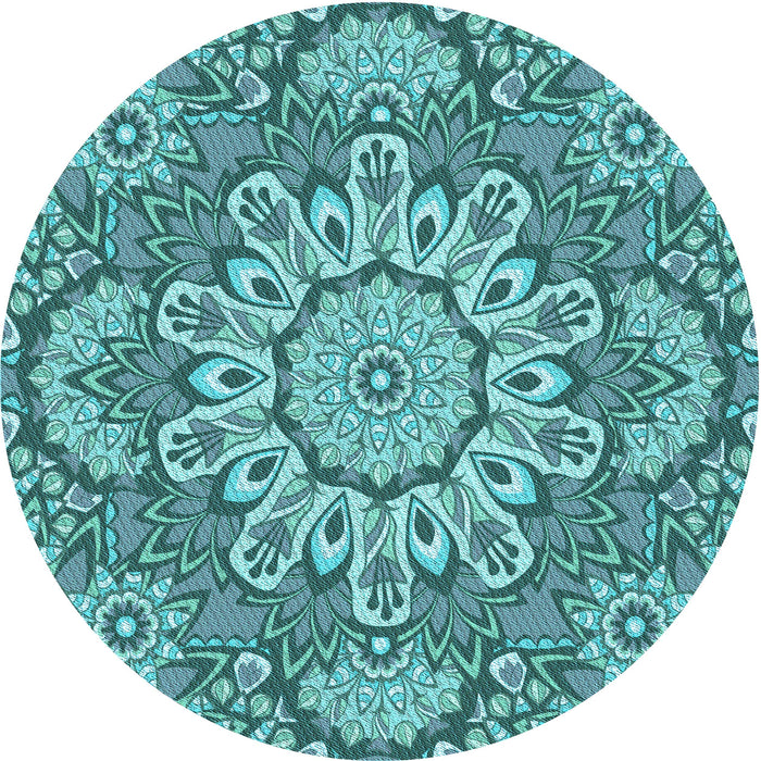 Square Patterned Teal Green Rug, pat3190lblu