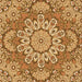 Round Patterned Orange Rug, pat3190org
