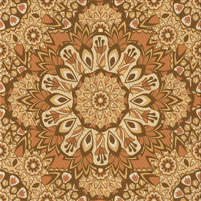 Round Machine Washable Transitional Orange Rug, wshpat3190org