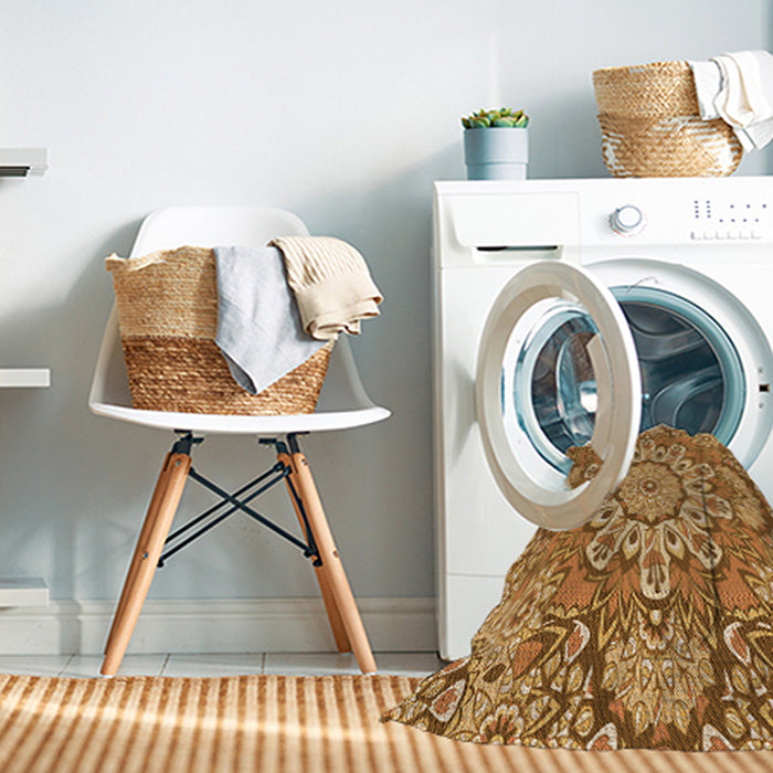 Machine Washable Transitional Orange Rug in a Washing Machine, wshpat3190org