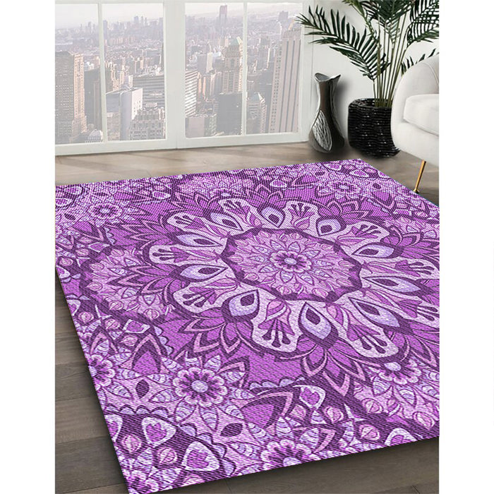 Machine Washable Transitional Violet Purple Rug in a Family Room, wshpat3190pur