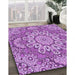Patterned Violet Purple Rug in Family Room, pat3190pur