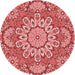 Square Patterned Light Coral Pink Rug, pat3190rd