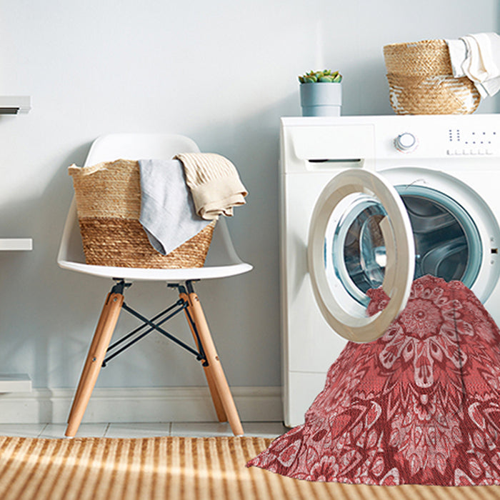 Machine Washable Transitional Light Coral Pink Rug in a Washing Machine, wshpat3190rd