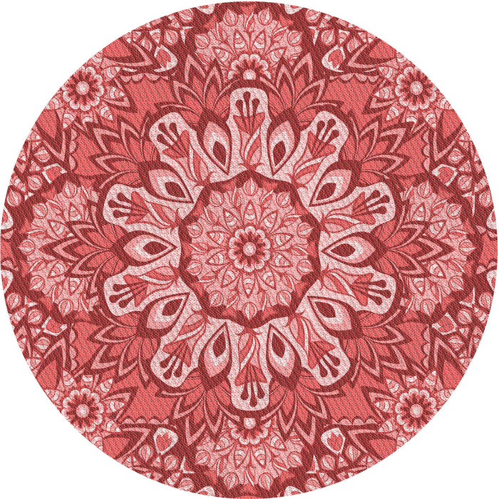Square Machine Washable Transitional Light Coral Pink Rug in a Living Room, wshpat3190rd