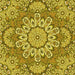 Round Machine Washable Transitional Dark Yellow Green Rug, wshpat3190yw