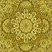 Round Patterned Dark Yellow Green Rug, pat3190yw