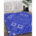 Patterned Light Slate Blue Rug in Family Room, pat3191blu