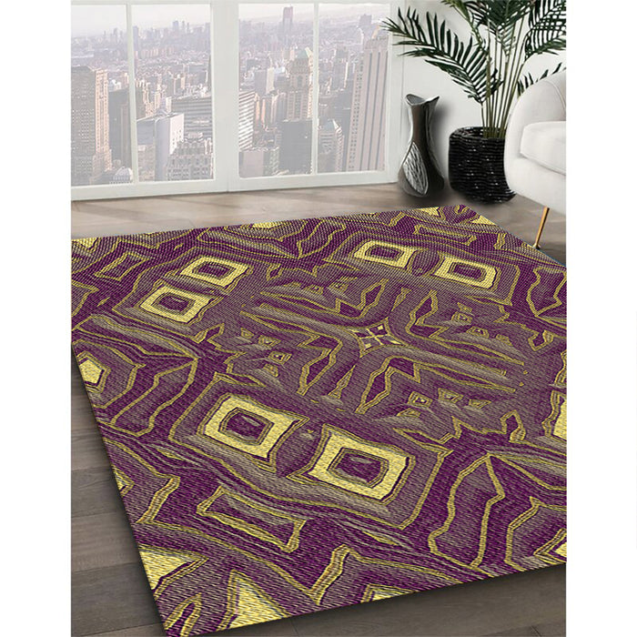 Machine Washable Transitional Copper Brown Rug in a Family Room, wshpat3191brn