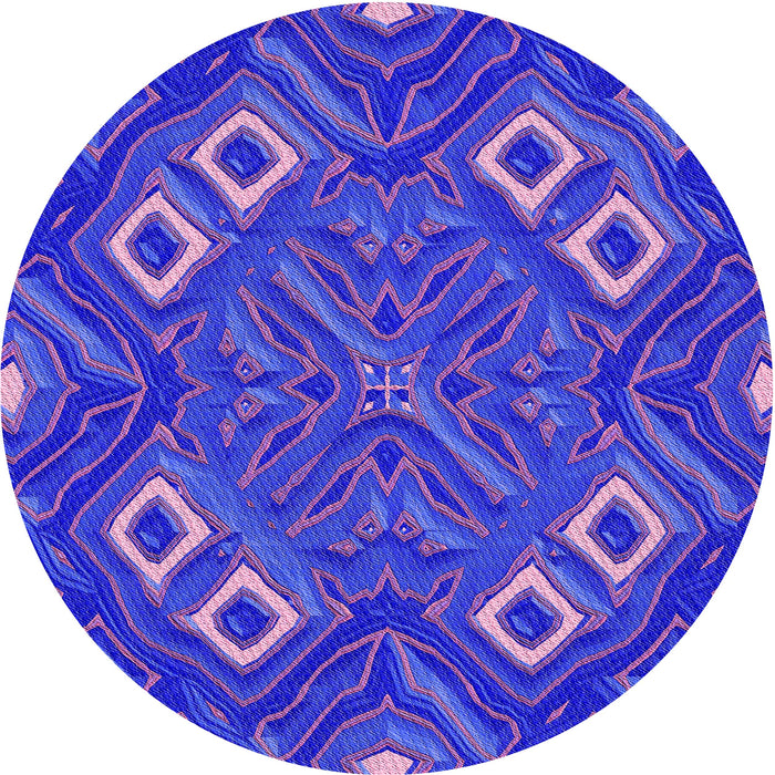 Square Patterned Medium Slate Blue Rug, pat3191pur