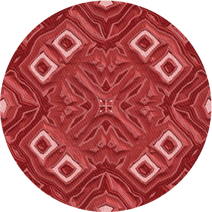 Square Patterned Red Rug, pat3191rd