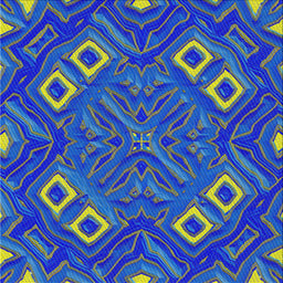 Square Patterned Cobalt Blue Modern Rug, pat3191