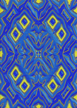 Patterned Cobalt Blue Modern Rug, pat3191