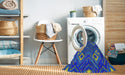 Machine Washable Transitional Cobalt Blue Rug in a Washing Machine, wshpat3191