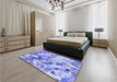 Patterned Pastel Blue Rug in a Bedroom, pat3192blu