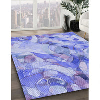 Patterned Pastel Blue Rug, pat3192blu