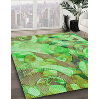 Patterned Emerald Green Rug, pat3192grn