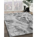 Machine Washable Transitional Platinum Silver Gray Rug in a Family Room, wshpat3192gry