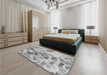 Patterned Platinum Silver Gray Rug in a Bedroom, pat3192gry