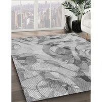 Patterned Platinum Silver Gray Rug, pat3192gry