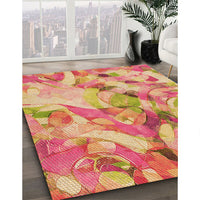 Patterned Yellow Orange Rug, pat3192org