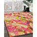 Machine Washable Transitional Yellow Orange Rug in a Family Room, wshpat3192org