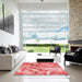 Machine Washable Transitional Light Salmon Pink Rug in a Kitchen, wshpat3192rd