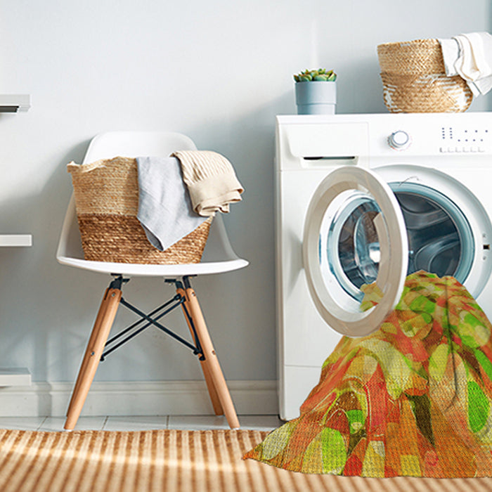 Machine Washable Transitional Neon Orange Rug in a Washing Machine, wshpat3192yw