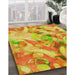 Machine Washable Transitional Neon Orange Rug in a Family Room, wshpat3192yw