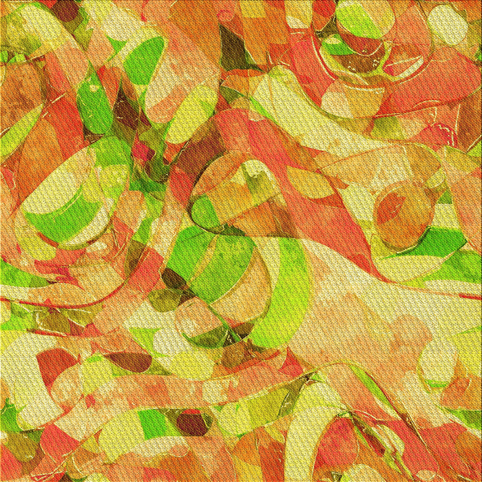 Round Patterned Neon Orange Rug, pat3192yw