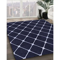 Patterned Black Rug, pat3193blu