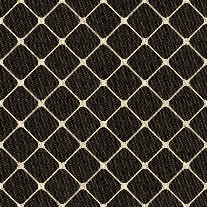 Round Machine Washable Transitional Black Rug, wshpat3193brn