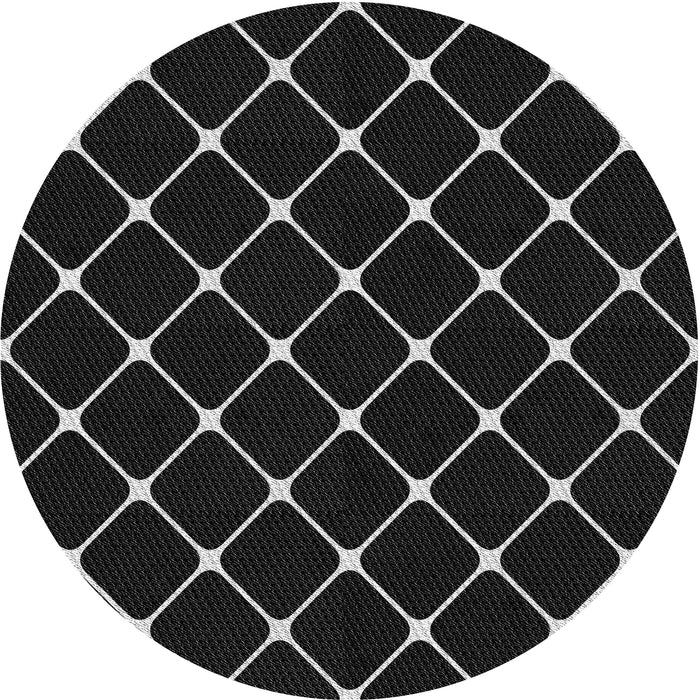 Square Machine Washable Transitional Black Rug in a Living Room, wshpat3193gry