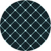 Square Patterned Black Rug, pat3193lblu