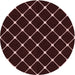 Square Patterned Chocolate Brown Rug, pat3193rd