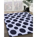 Patterned Night Blue Rug in Family Room, pat3195blu