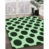 Patterned Dark Forest Green Rug, pat3195grn