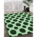 Patterned Dark Forest Green Rug in Family Room, pat3195grn