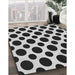 Patterned Charcoal Black Rug in Family Room, pat3195gry