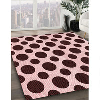 Patterned Deep Rose Pink Rug, pat3195rd